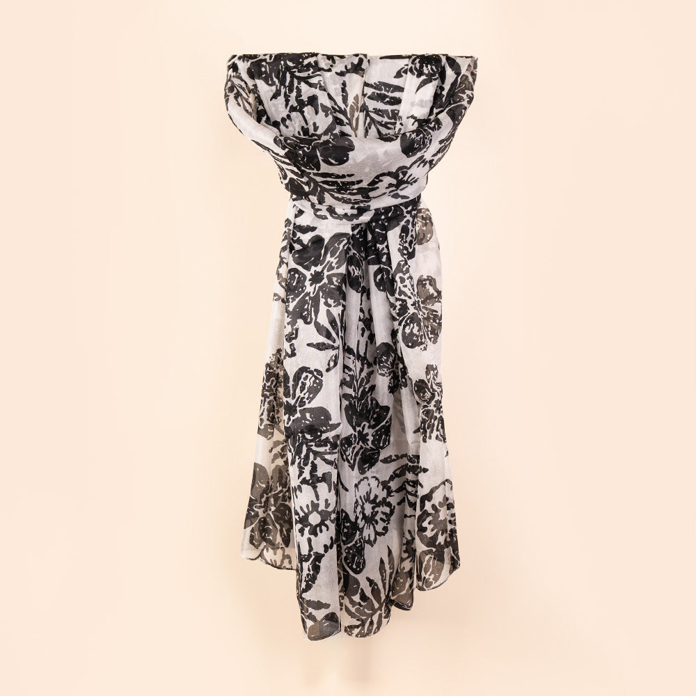 LIGHTWEIGHT SILK PATTERN SCARF