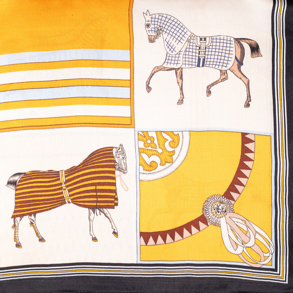 SCIARPA FOULARD DA COLLO IN SETA CON CAVALLI