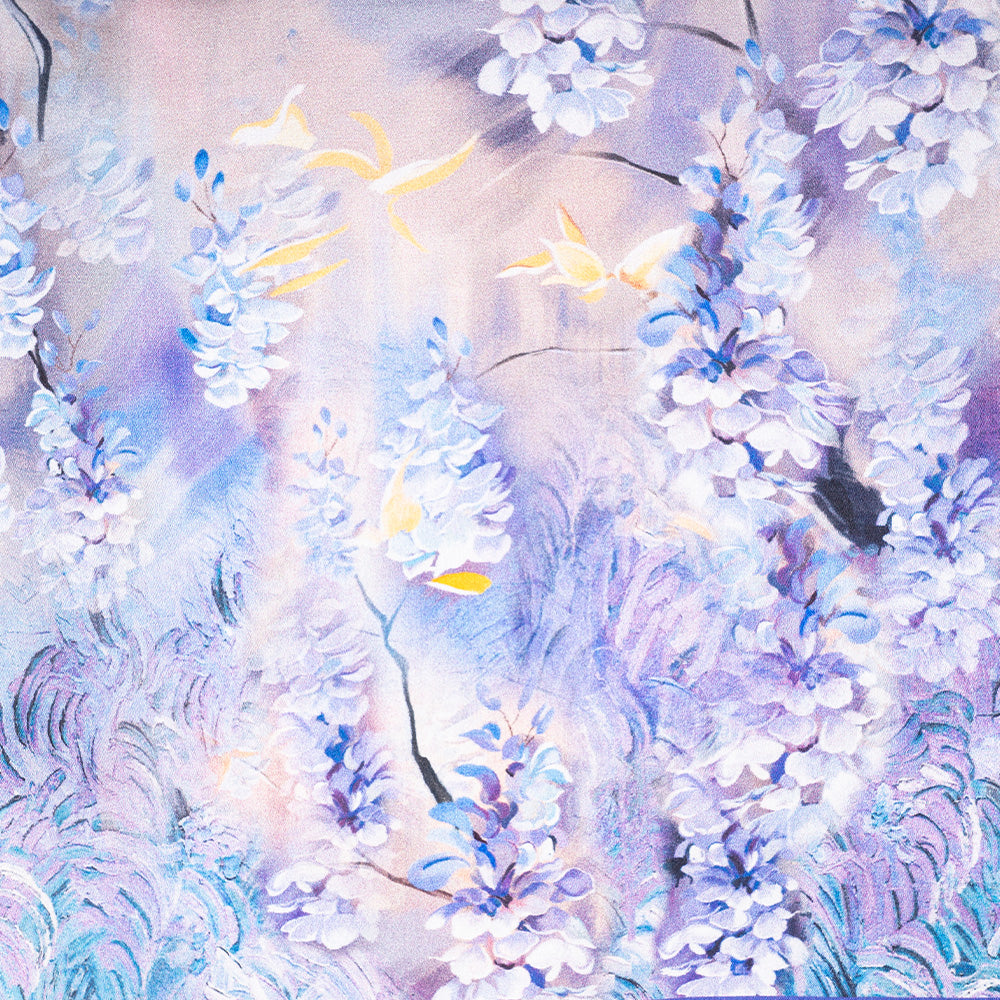 SCIARPA FOULARD DA COLLO IN SETA CON LAVANDA