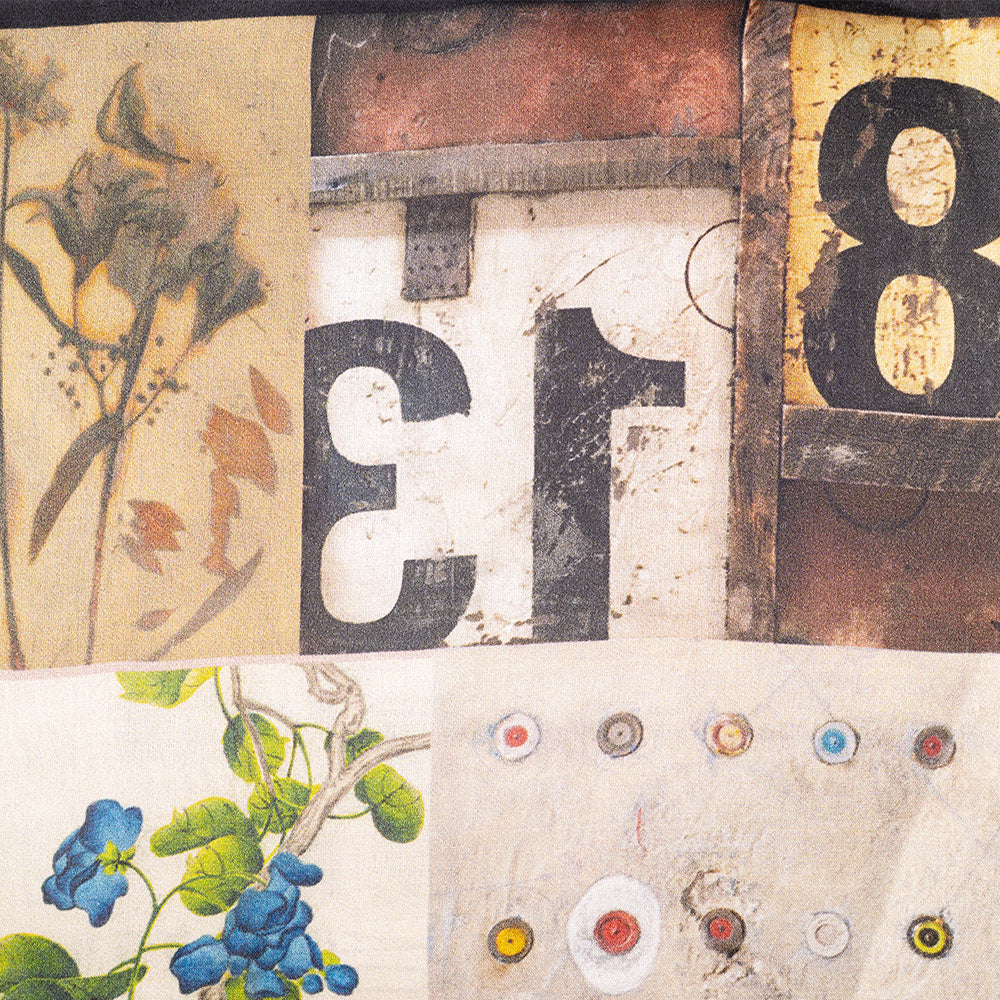 SCIARPA FOULARD DA COLLO IN SETA CON FANTASIE DIVISE IN QUADRANTI