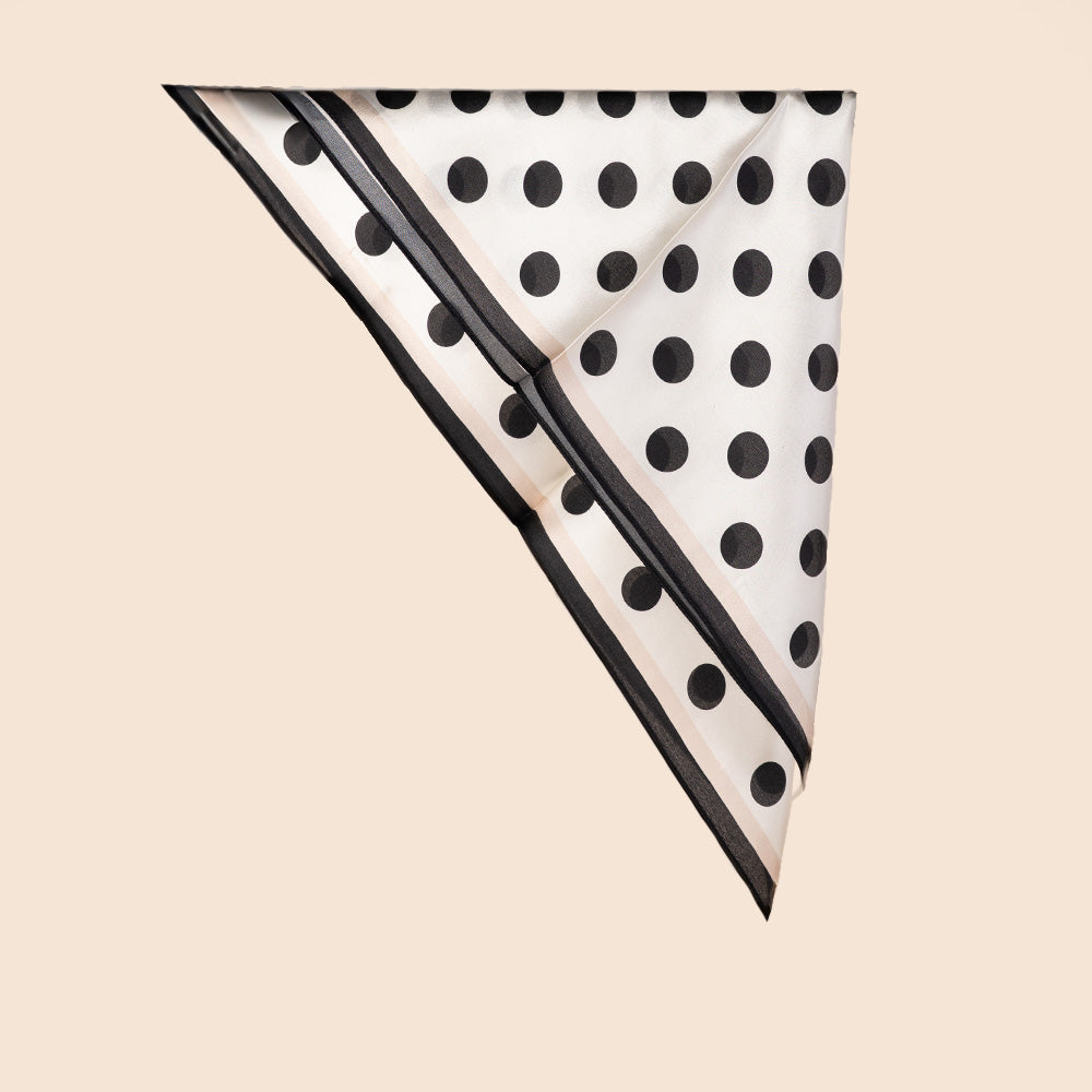 SCIARPA FOULARD DA COLLO IN SETA CON POIS MEDI E DISTANTI