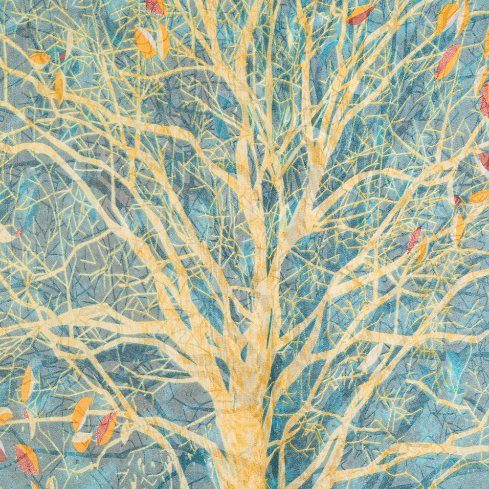 LIGHTWEIGHT SEMI-TRANSPARENT SCARF WITH BRANCHES
