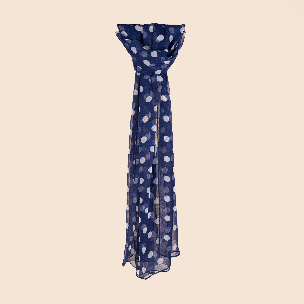 LIGHTWEIGHT SCARF WITH LARGE POLKA DOT