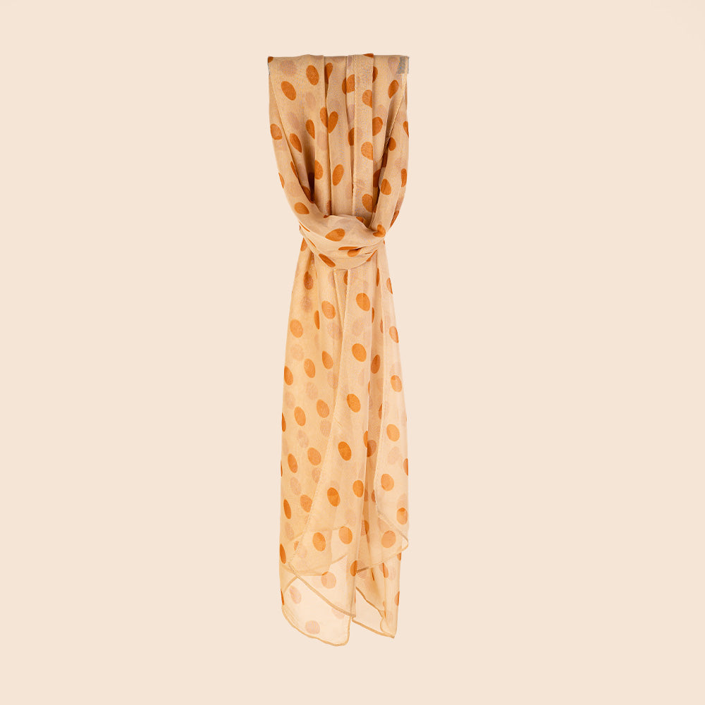 LIGHTWEIGHT SCARF WITH LARGE POLKA DOT