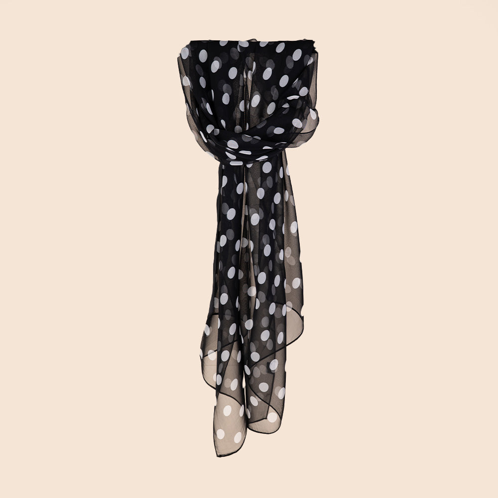 LIGHTWEIGHT SCARF WITH LARGE POLKA DOT