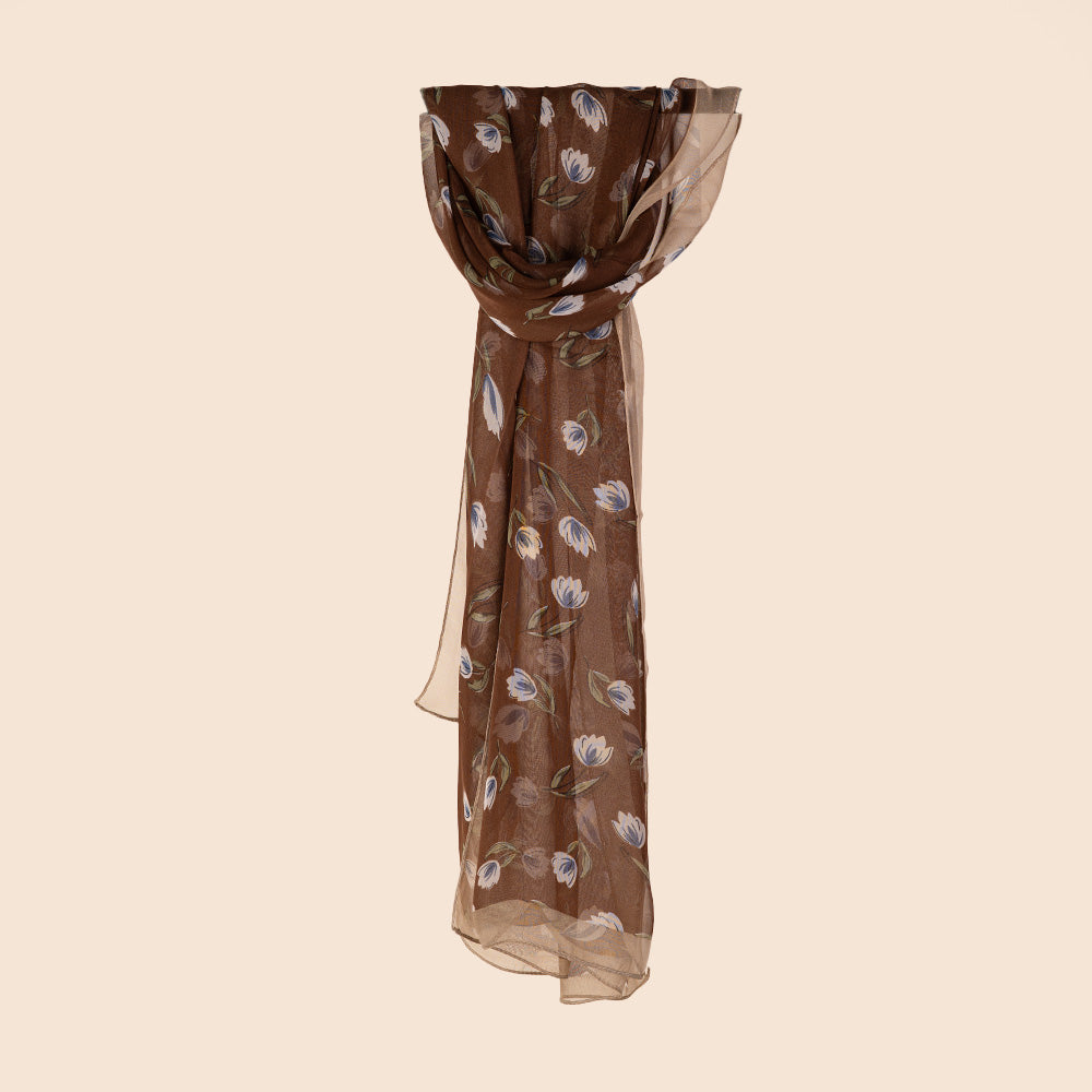 LIGHT SCARF WITH TULIPS