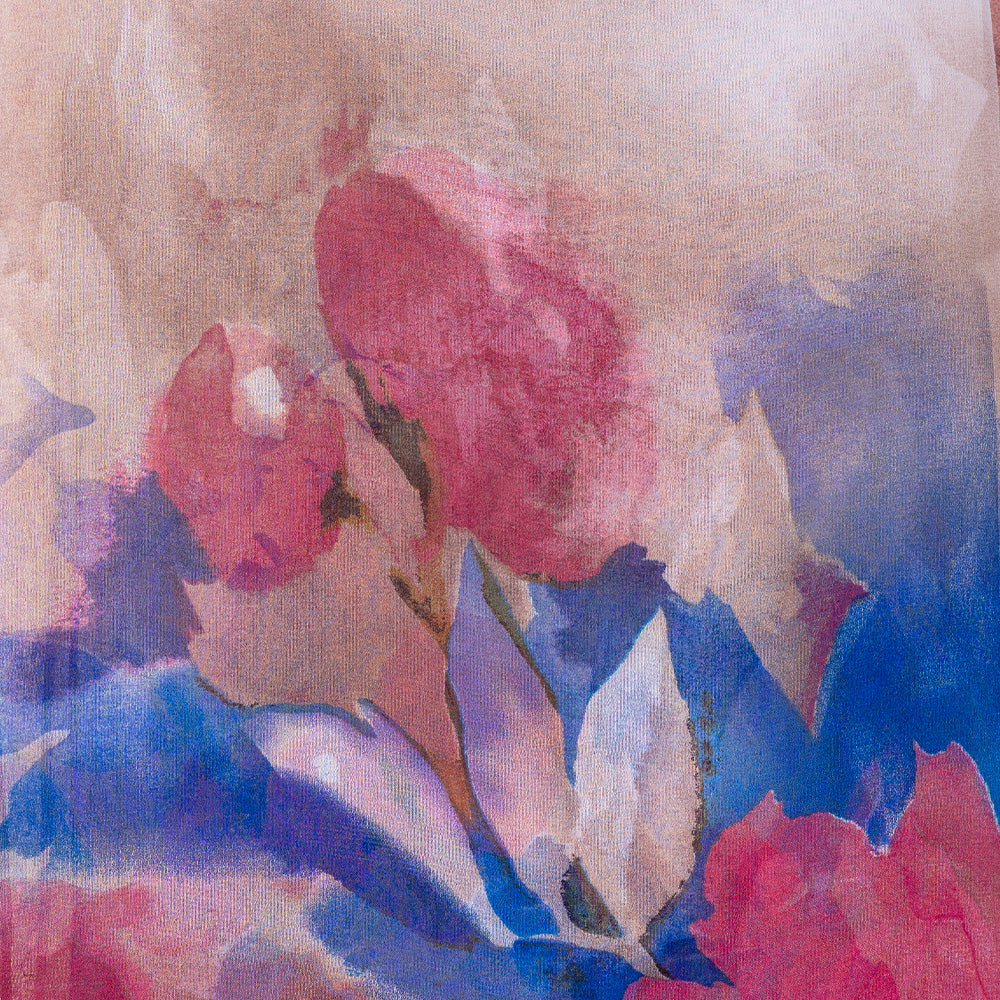 LIGHTWEIGHT SCARF WITH FLOWERS AND PATTERN