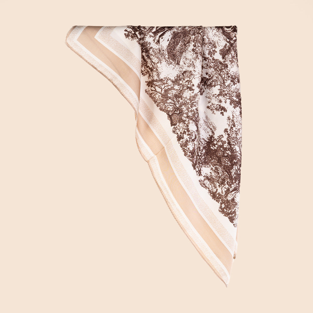 SQUARE SCARF WITH SINGLE-COLOUR FOREST