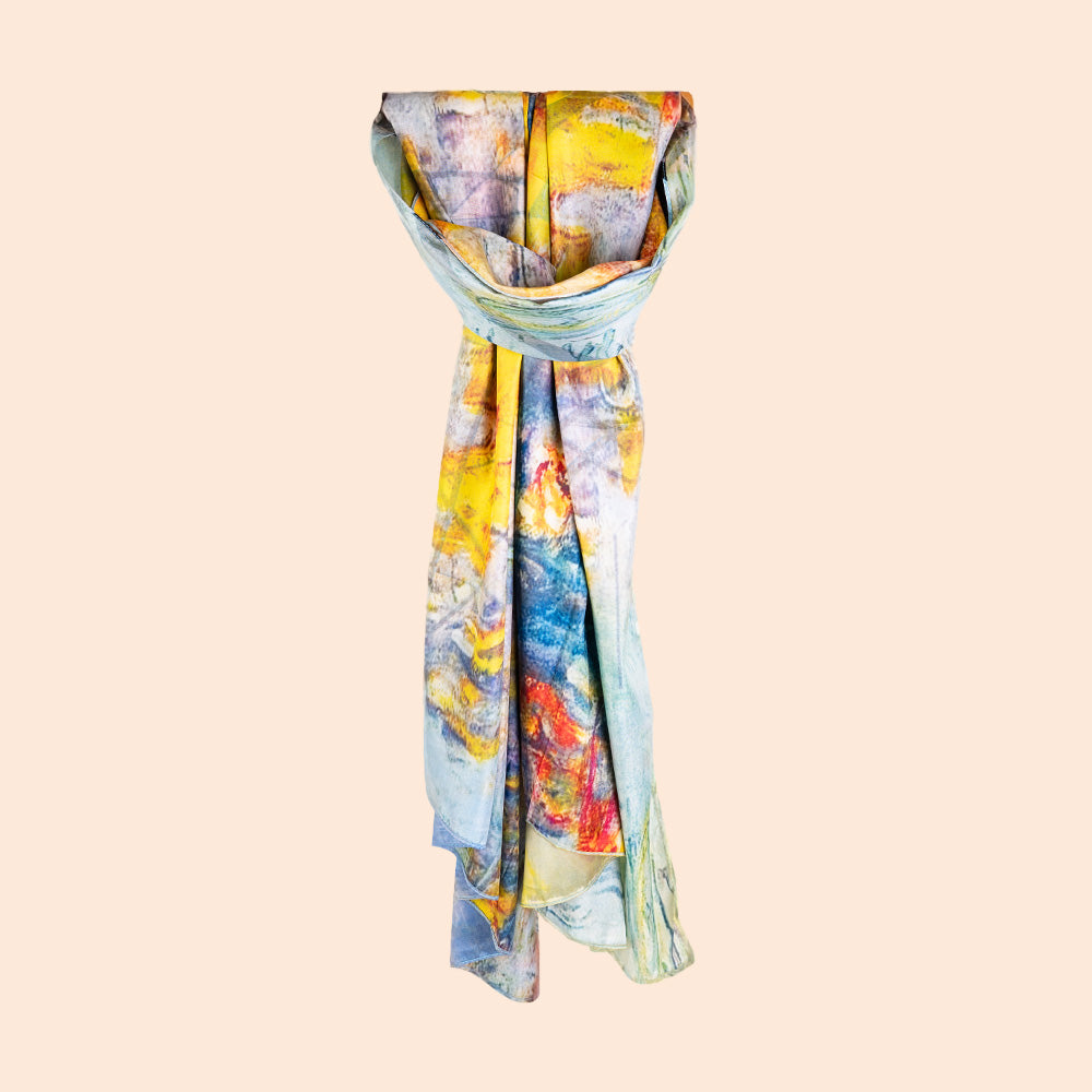 DOUBLE SCARF WITH TWO ABSTRACT PATTERNS