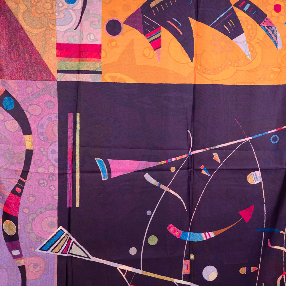 DOUBLE SCARF WITH TWO ABSTRACT PATTERNS