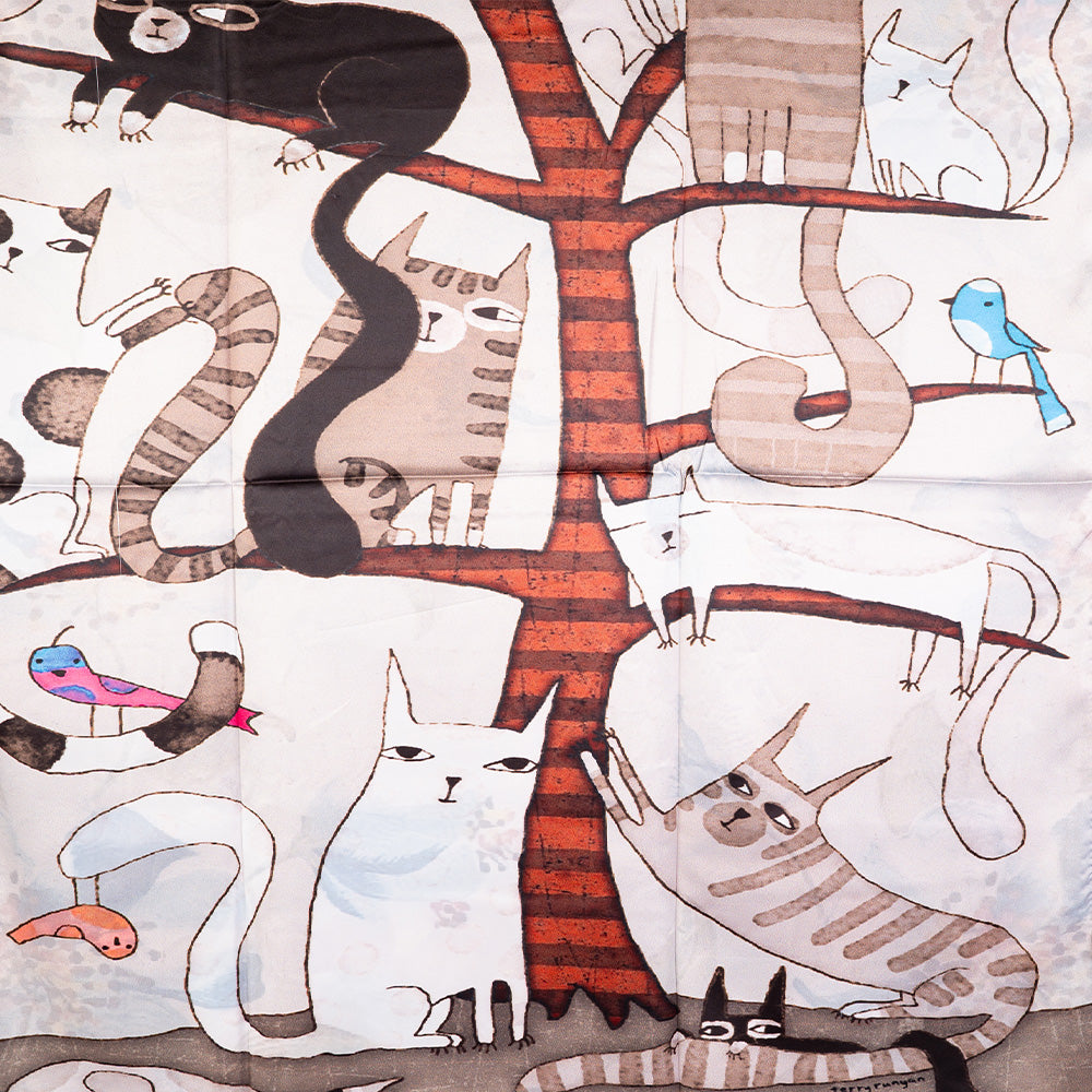 DOUBLE SCARF WITH CATS