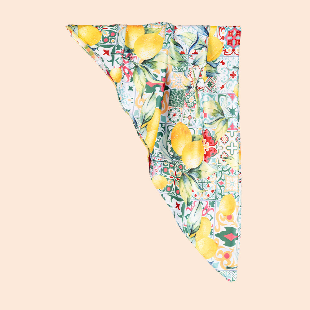SCIARPA FANTASIA DOPPIA CON BOSCO MAIOLICHE E LIMONI