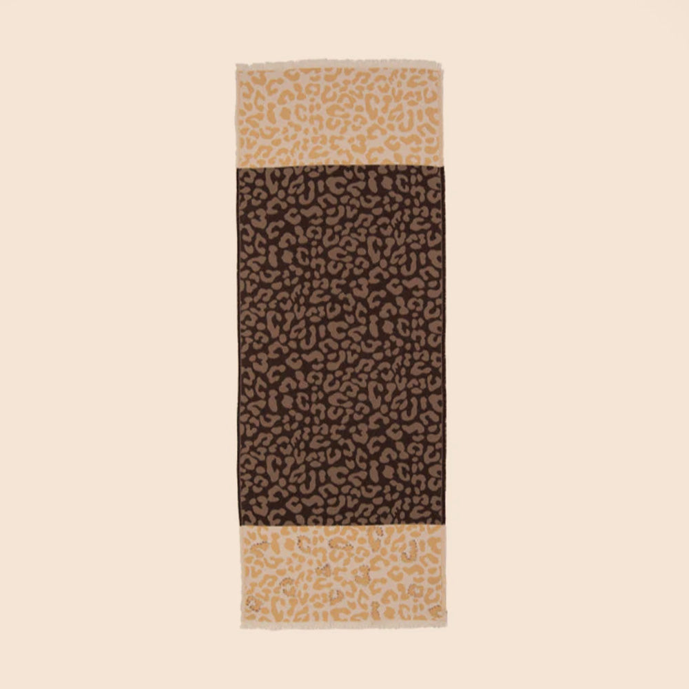 SCIARPA ANIMALIER A DOPPIO COLORE CON INSERTI DI FILO