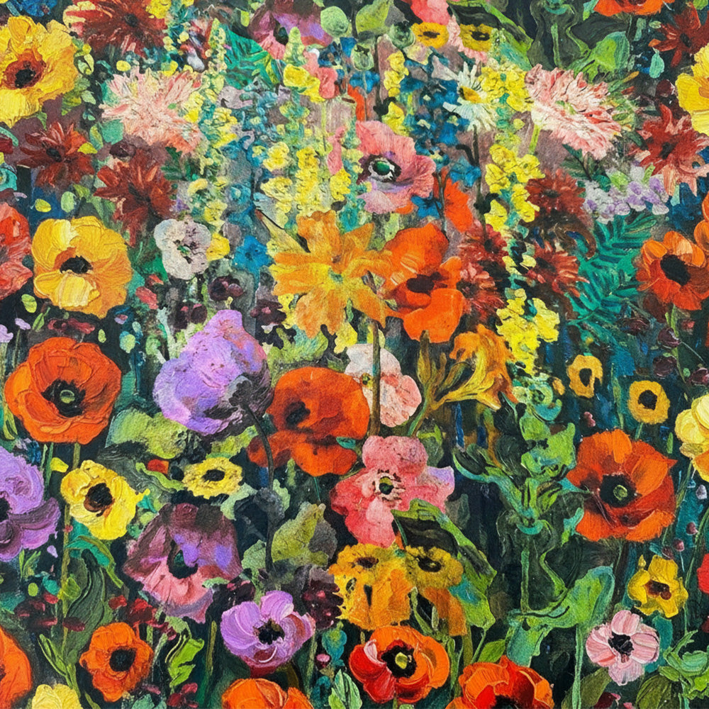 SCIARPA FOULARD IN SETA GRANDE CON PATTERN DI FIORI DIPINTI