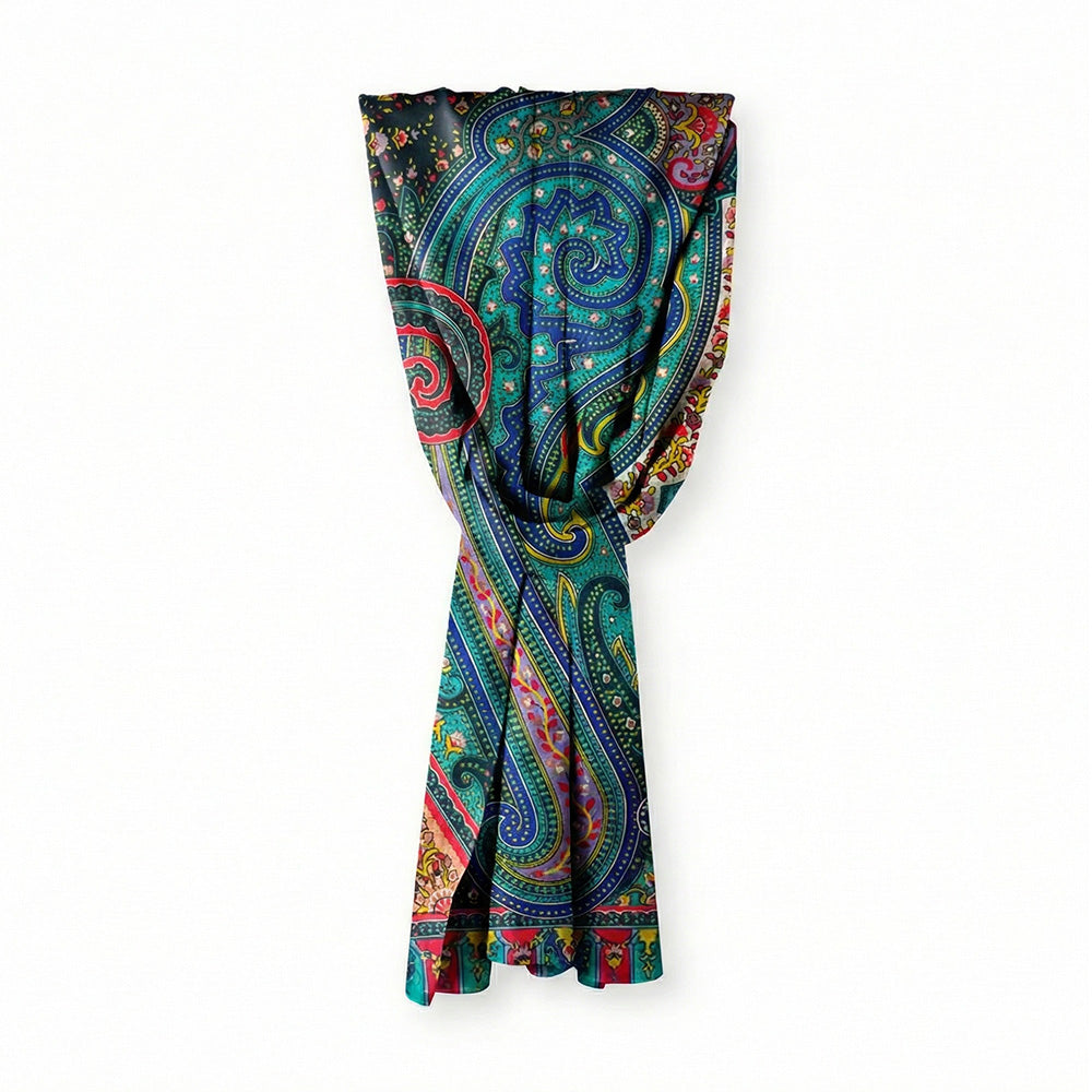 SCIARPA FOULARD IN SETA GRANDE FANTASIA CASHMERE