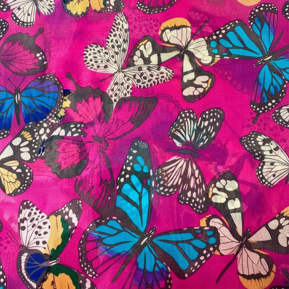 SCIARPA FOULARD IN SETA GRANDE CON FARFALLE