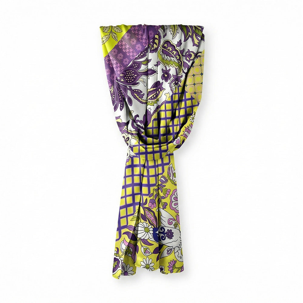 SCIARPA FOULARD IN SETA GRANDE MULTI FANTASIA