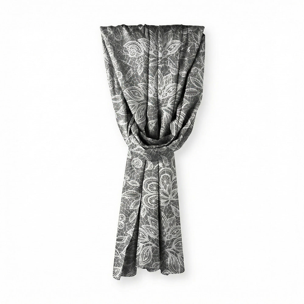 SCIARPA FOULARD IN SETA GRANDE CON FANTASIA SIMIL PIZZO