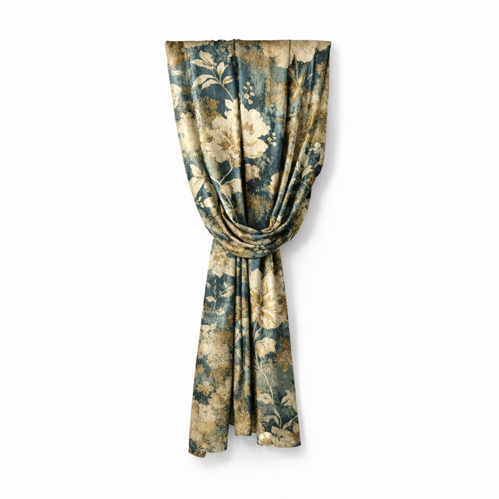 SCIARPA FOULARD IN SETA GRANDE CON MARGHERITE IN TRASPARENZA