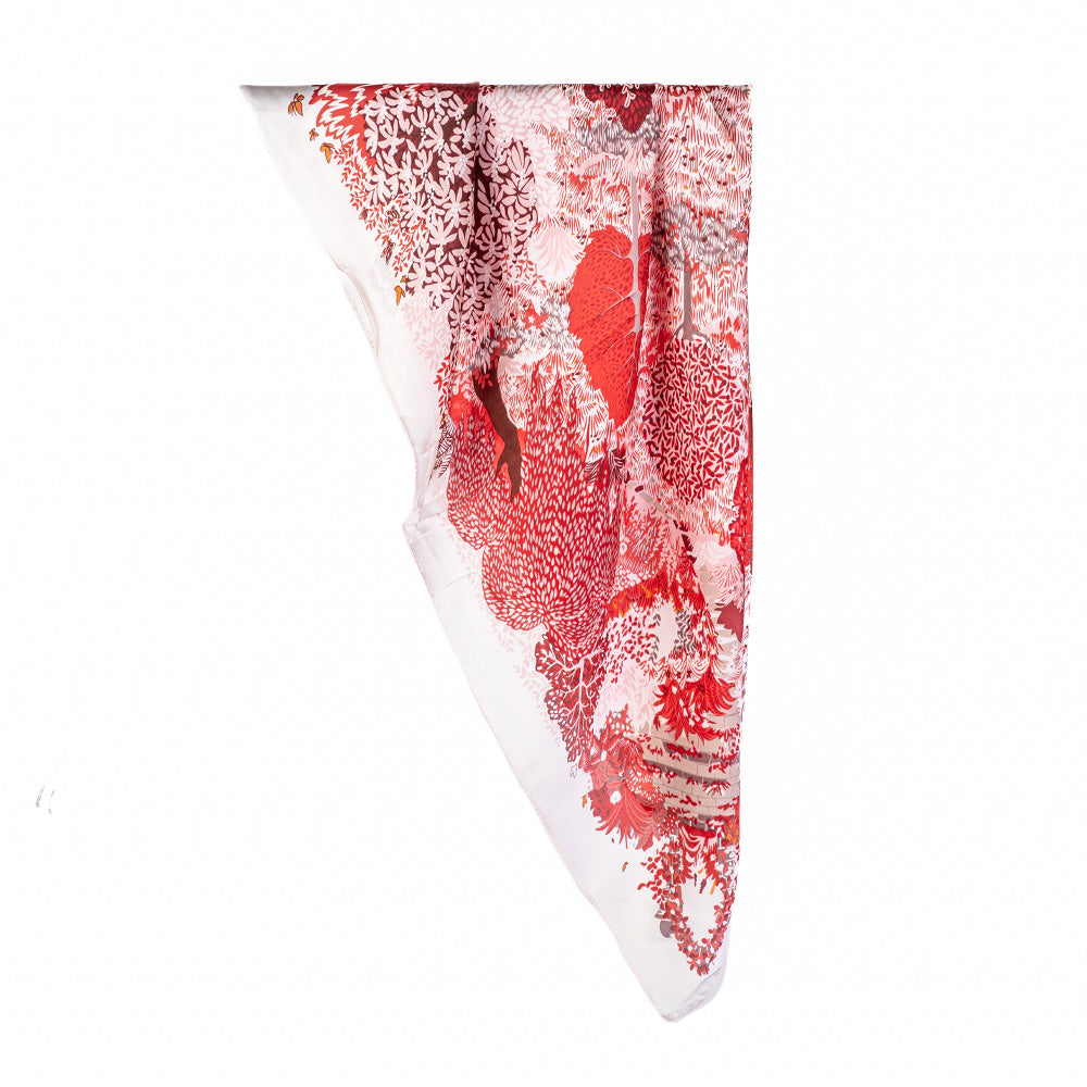 LIGHTWEIGHT SCARF SQUARE FOULARD WITH FLOWERED ALBERTO