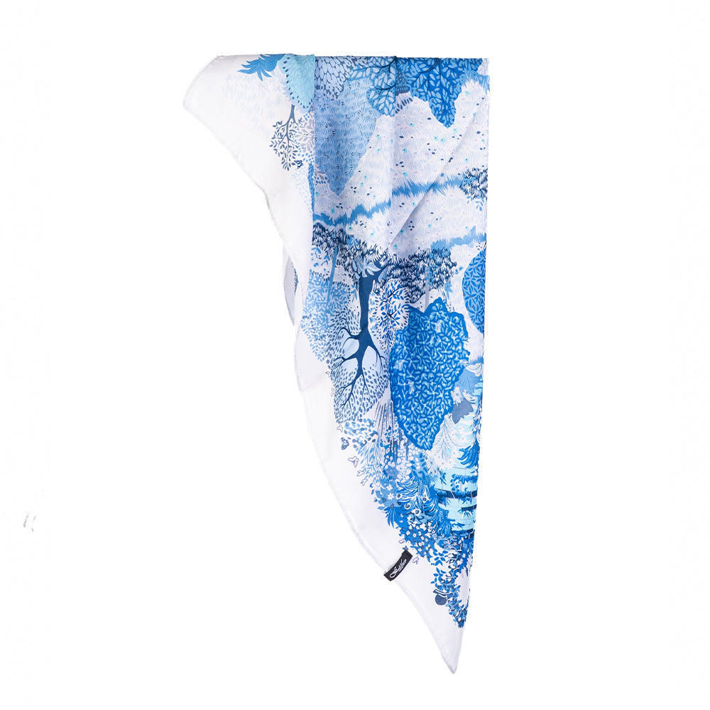 LIGHTWEIGHT SCARF SQUARE FOULARD WITH FLOWERED ALBERTO