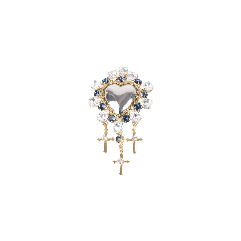 SPILLA A CUORE CON CROCI E STRASS