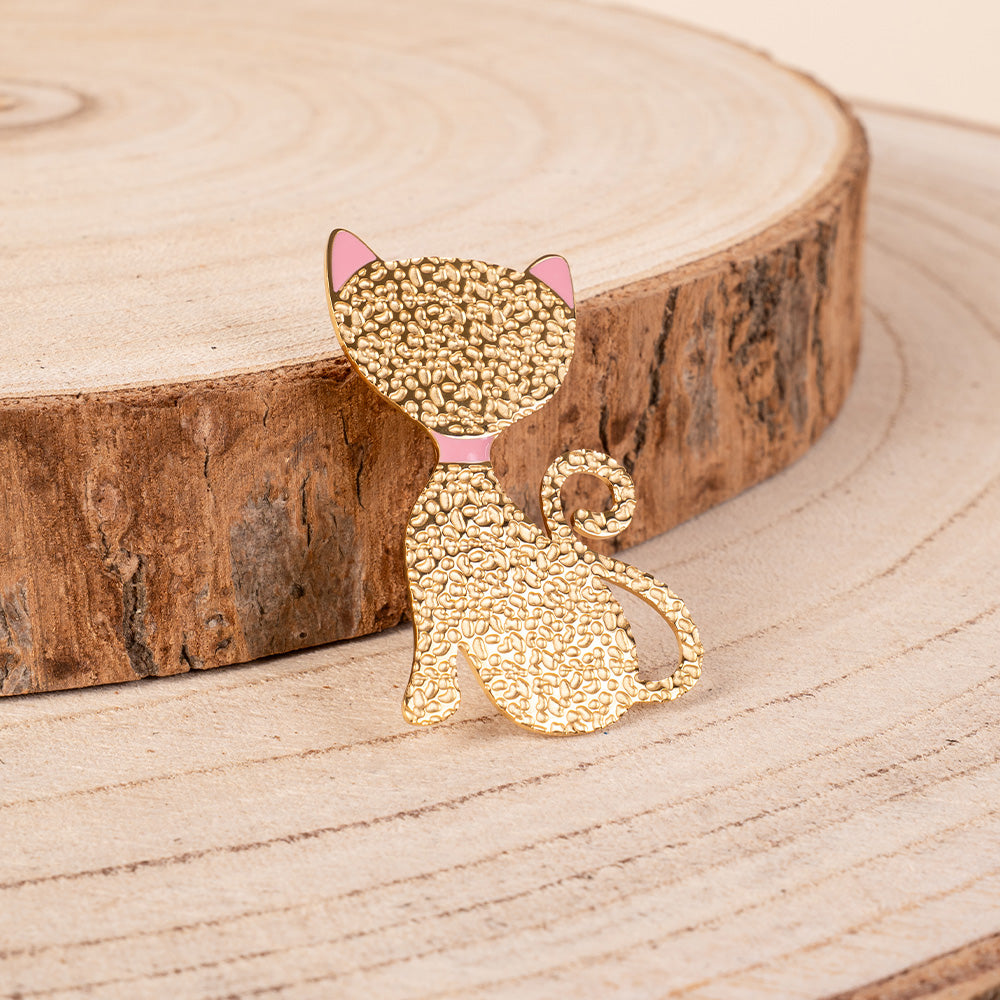 CAT-SHAPED PIN WITH COLORFUL DETAILS