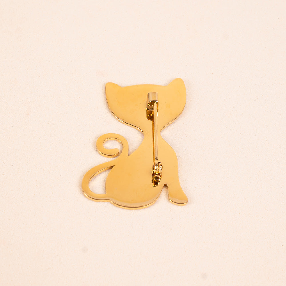 CAT-SHAPED PIN WITH COLORFUL DETAILS