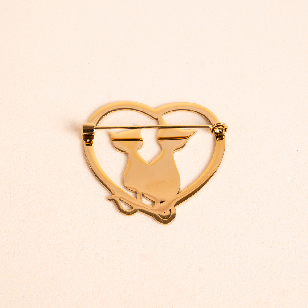 PIN WITH CATS AND HEART FRAME