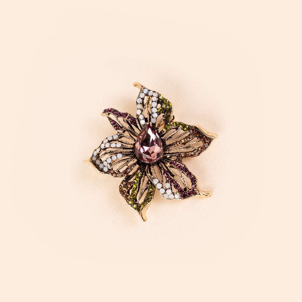 SPILLA A FIORE STRASS SUI PETALI