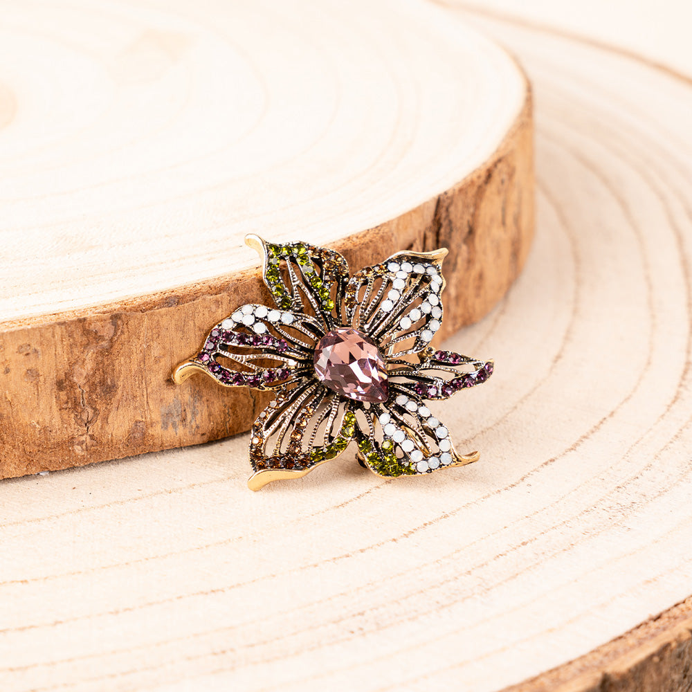 SPILLA A FIORE STRASS SUI PETALI