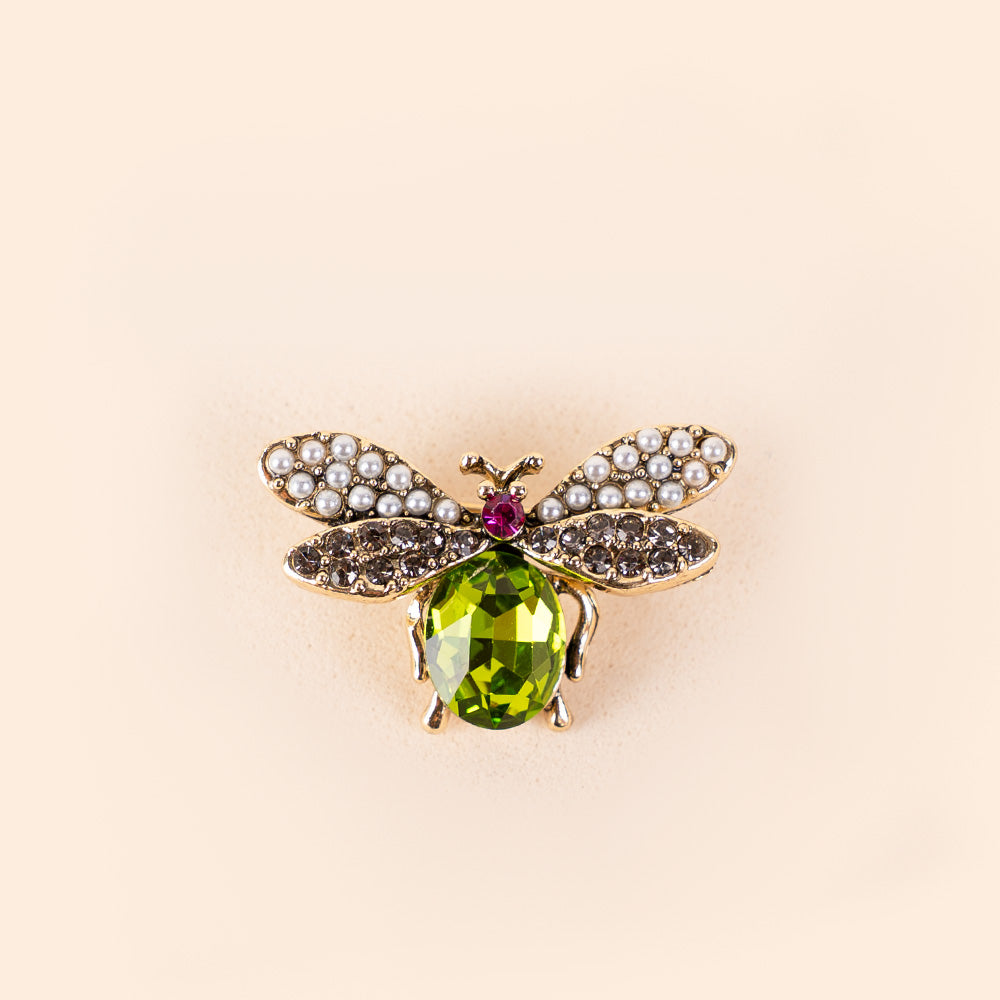 SPILLA A LIBELLULA CON STRASS COLORATI