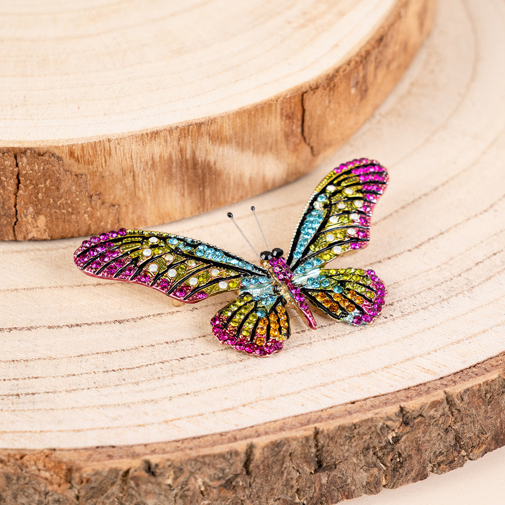 SPILLA A FORMA DI FARFALLA GRANDE CON STRASS
