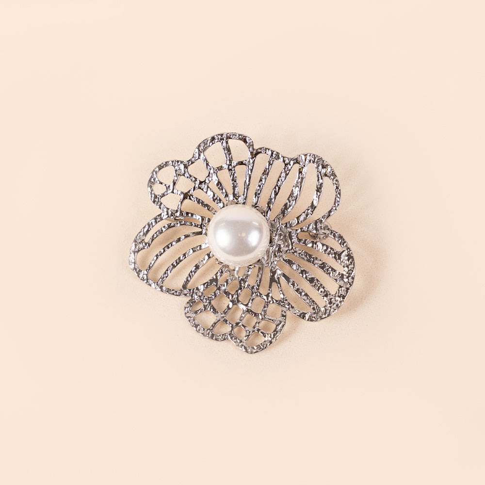 SPILLA CON FIORE E PERLA CENTRALE
