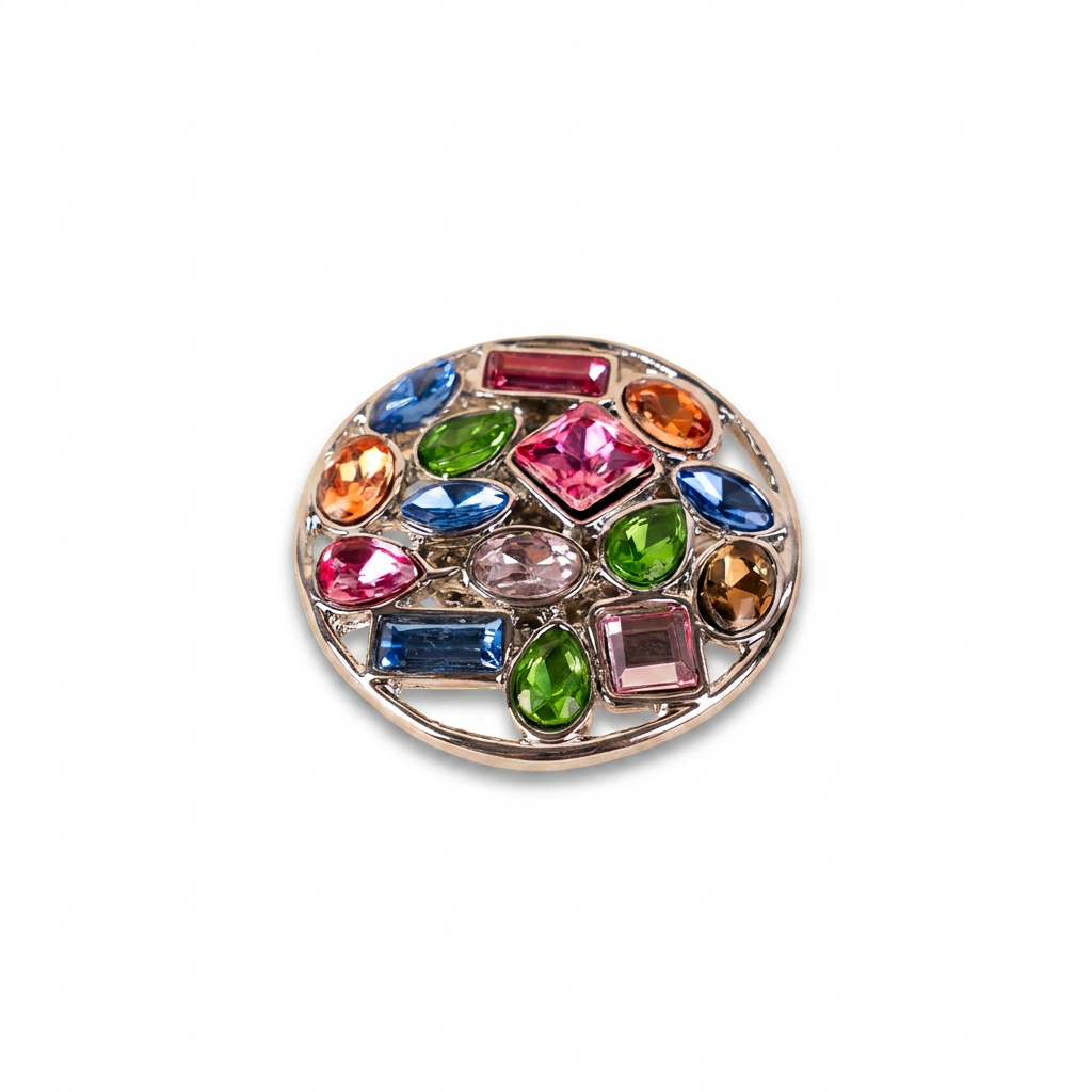 SPILLA MAGNETICA CIRCOLARE CON STRASS