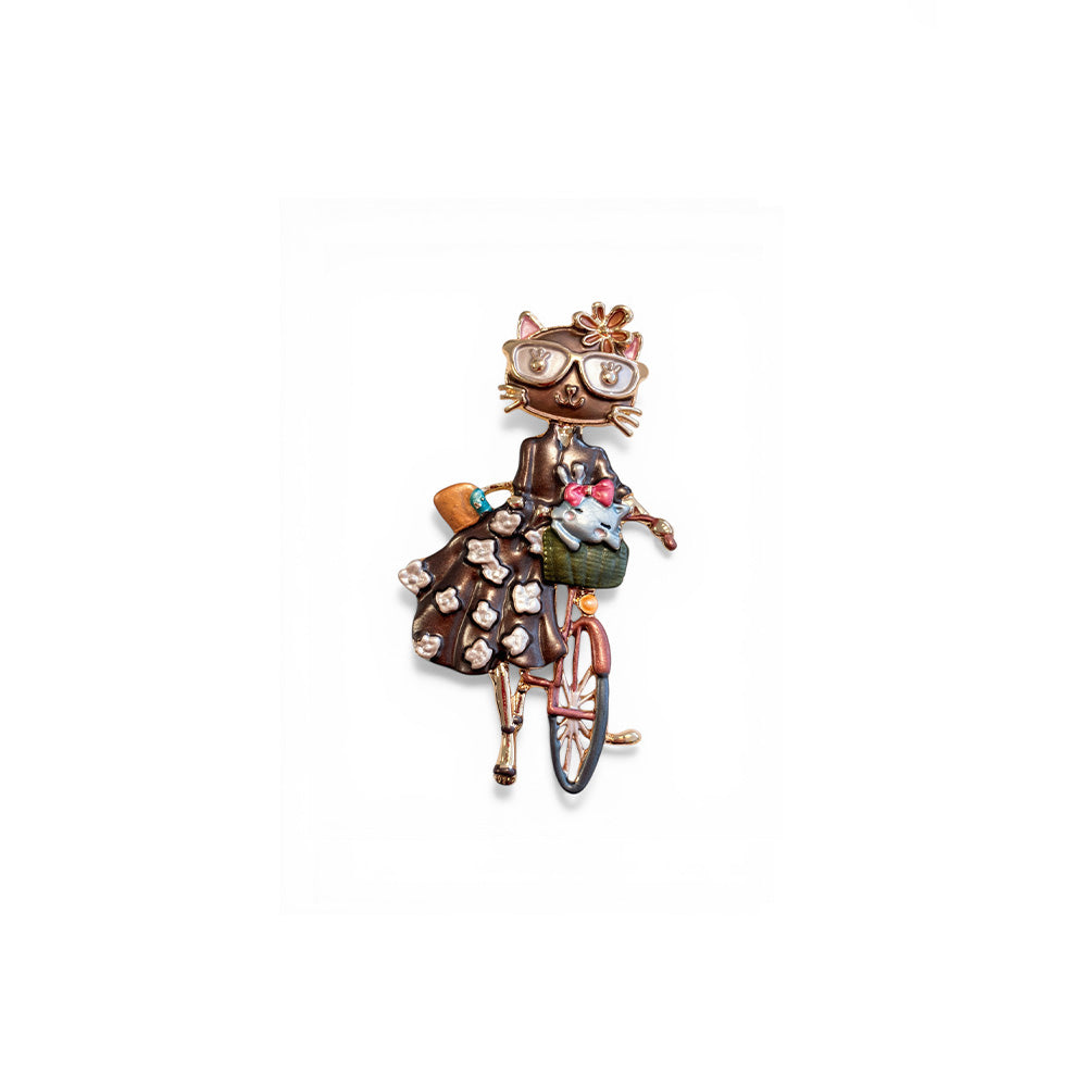 SPILLA CON GATTO E BICICLETTA