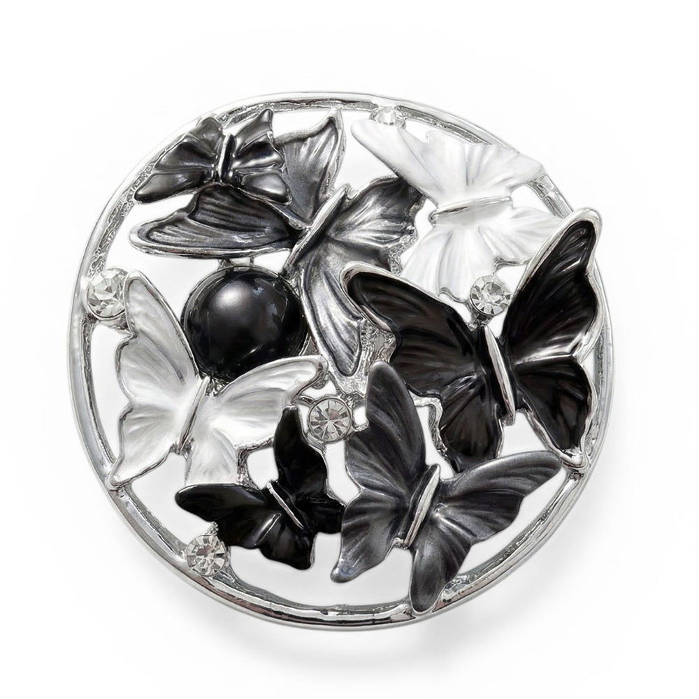 SPILLA ROTONDACON FARFALLE E STRASS