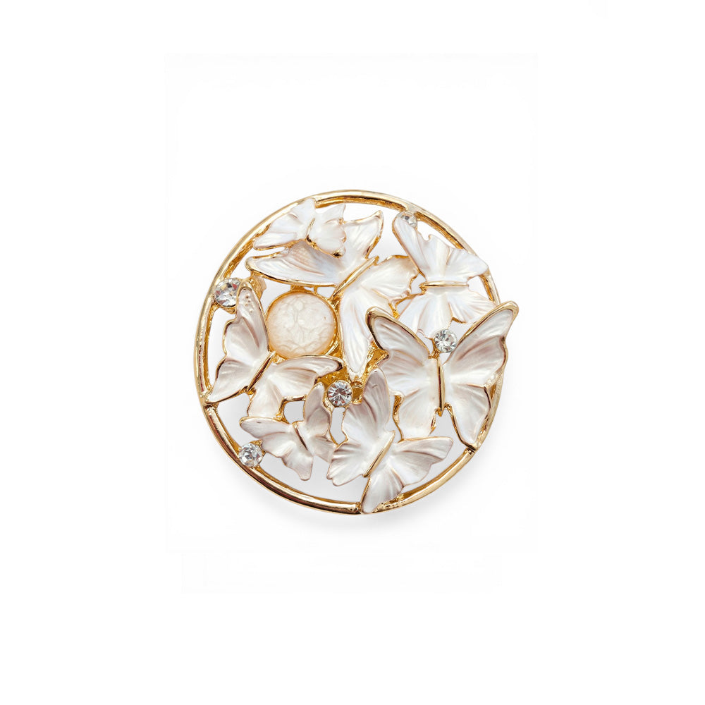 SPILLA ROTONDACON FARFALLE E STRASS