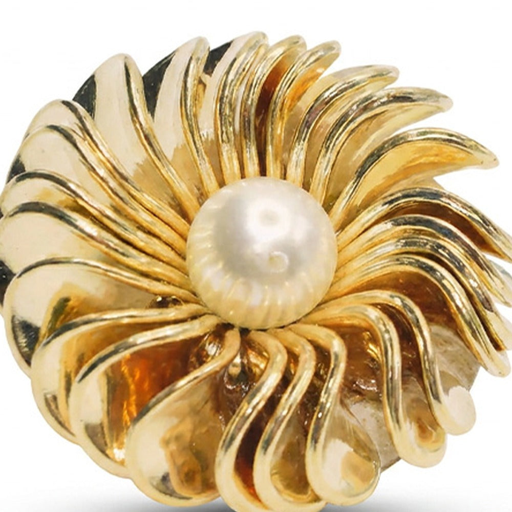 SPILLA A FIORE CON PERLA CENTRALE