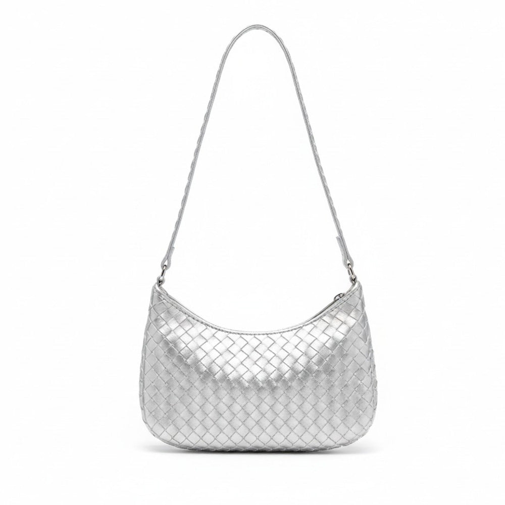 BORSA A SPALLA INTRECCIATA CLASSICA A MEZZALUNA