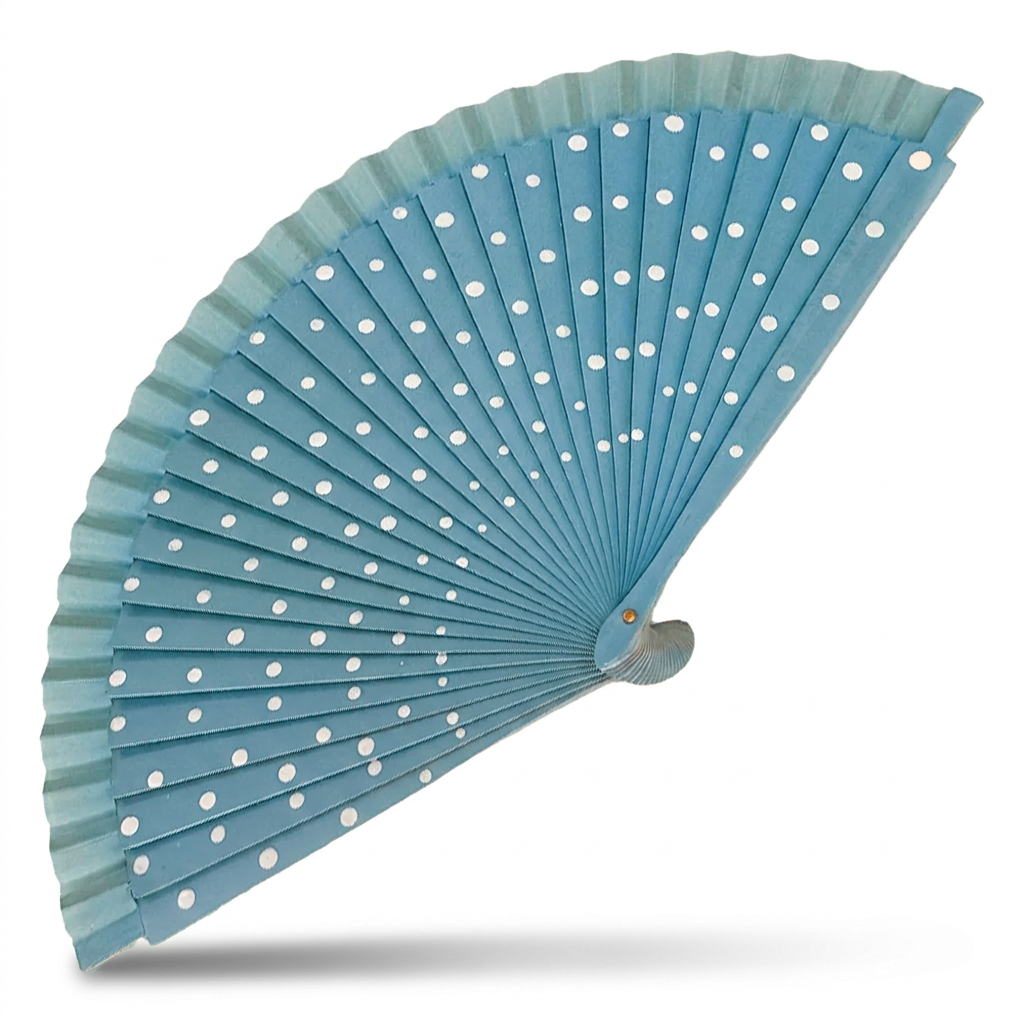 WOODEN FAN WITH POLKA DOT