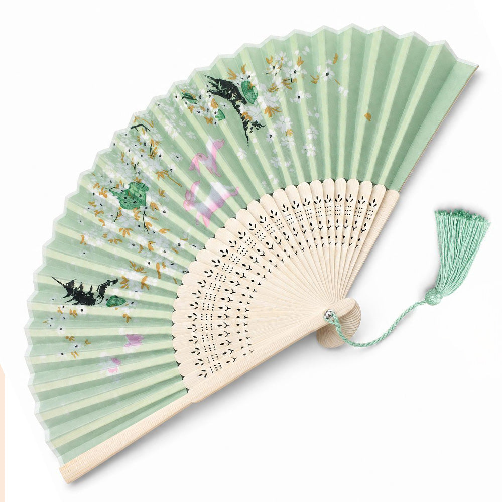 VENTAGLIO IN LEGNO CON STAMPA A FIORI