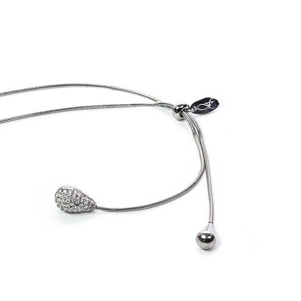 COLLANA GIROCOLLO GOCCE PENDENTI STRASS