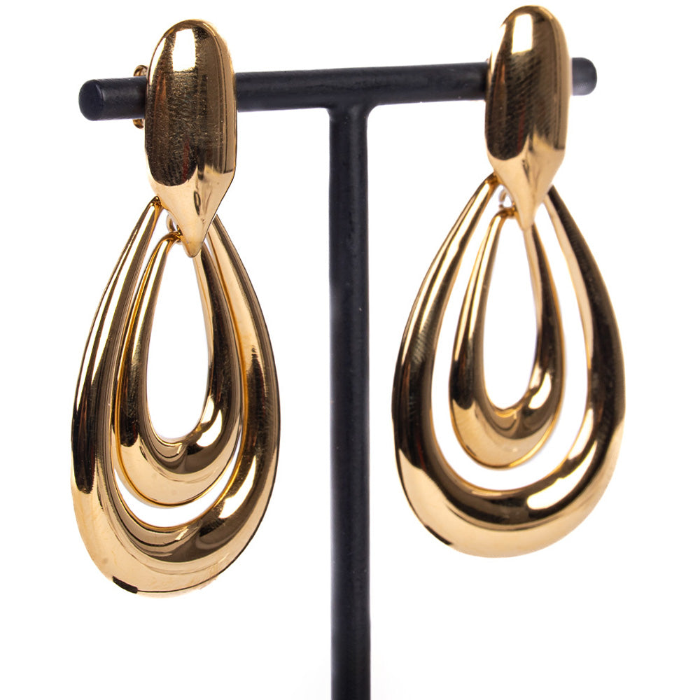 ORECCHINI PENDENTI CON DOPPIO CERCHIO A GOCCIA