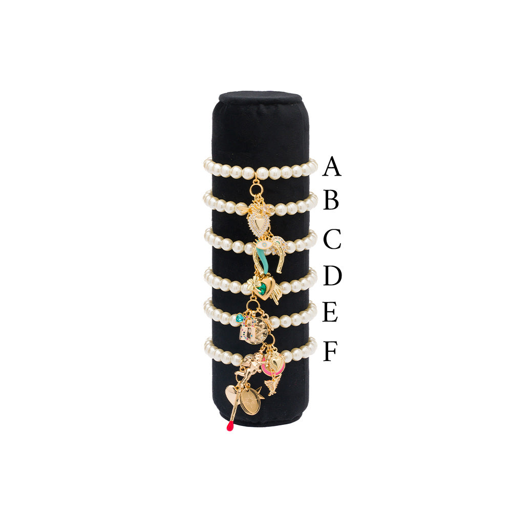 BRACCIALE ELASTICO CON PERLE E VARI CIONDOLI MAGIC