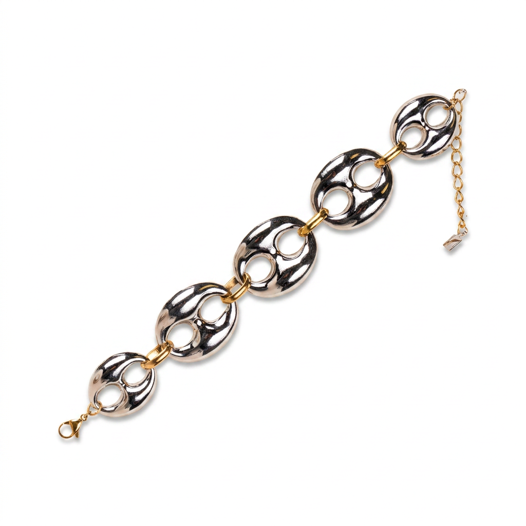 BRACCIALE CON CATENA A MAGLIA MARINA