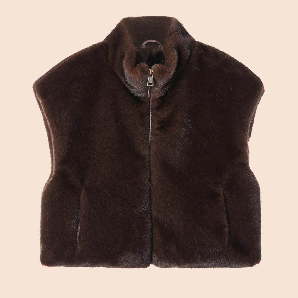 GIACCA CORTA SMANICATA IN ECOPELLICCIA