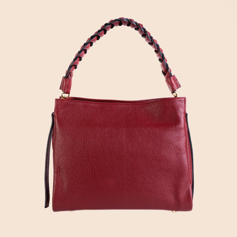BRAIDED HANDLE CLUTCH BAG