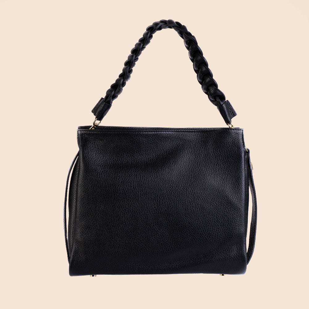 BRAIDED HANDLE CLUTCH BAG
