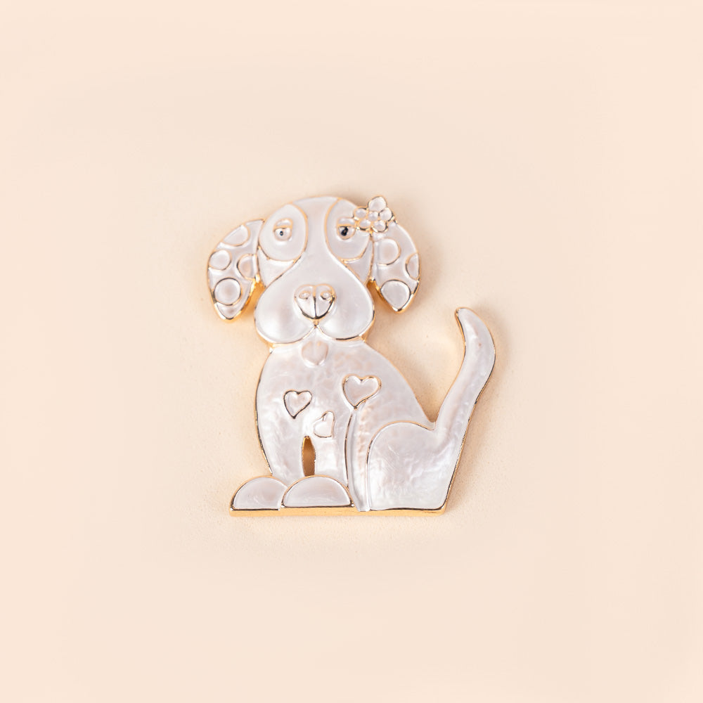 DOG AND HEARTS PIN